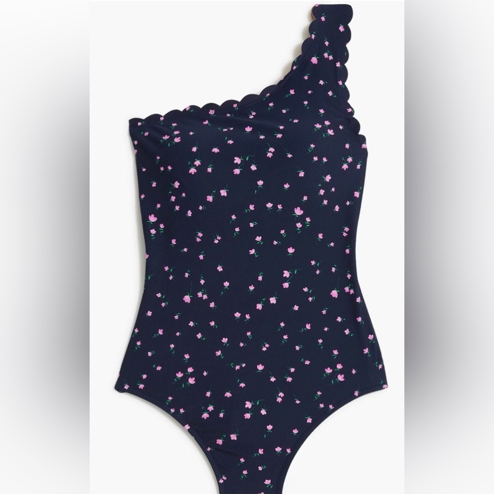 NWT- J. Crew Scalloped One-Shoulder One-Piece Swimsuit XXL